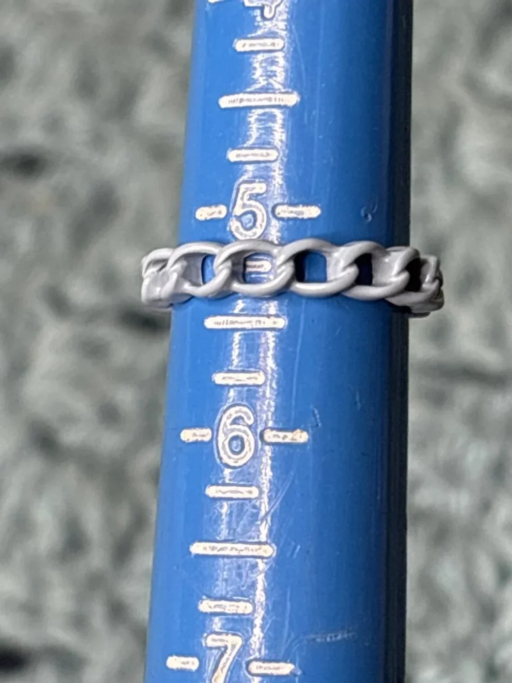 Light Blue Enameled Chain Ring Size 5.25